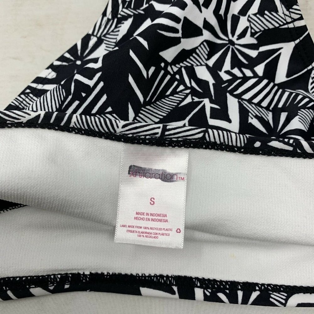 Xhilaration Womens Black White Leaves Print Bikini Bottoms - Picture 3 of 3